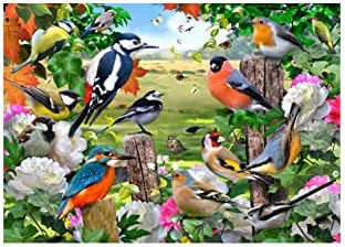 Medium Premium Glass Chopping Board - British Birds - Country Garden Spring Herbs