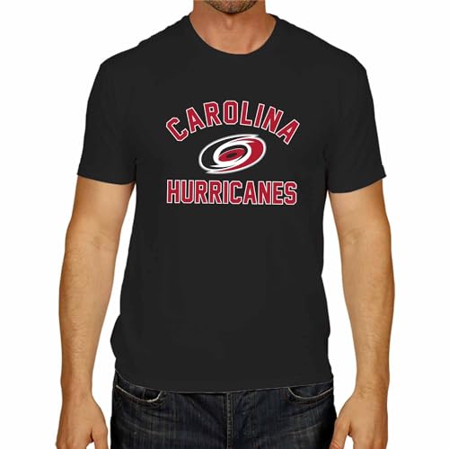 Wright & Ditson NHL Adult Game Day Unisex T-Shirt - 100% Cotton - Tagless Hockey Tee - Short Sleeve - Comfortable and Lightweight (Carolina Hurricanes - Black, Large)