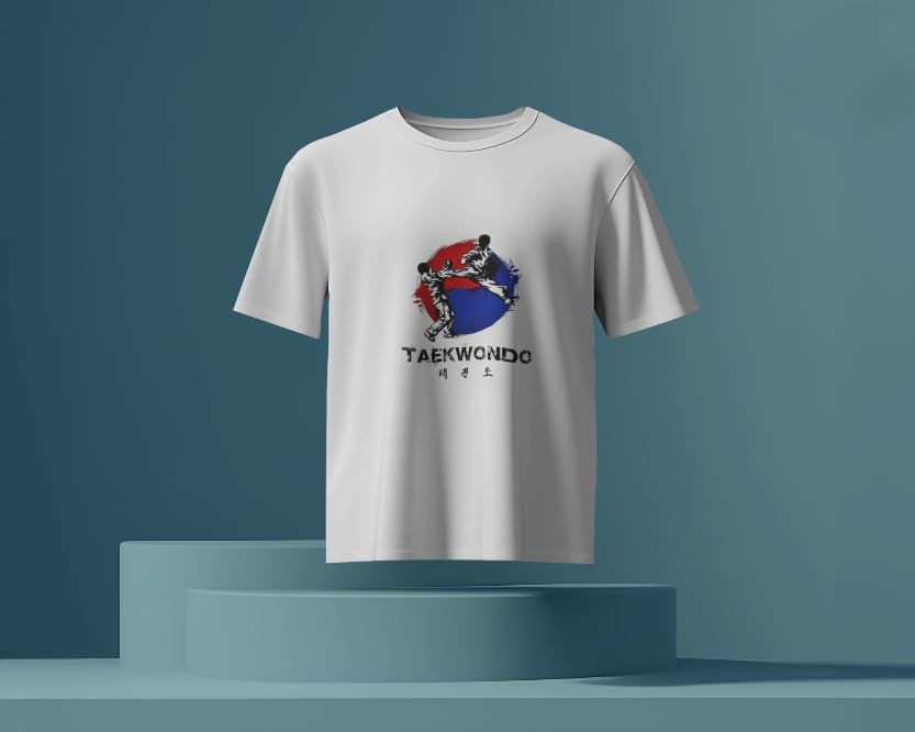 VASAL Taekwondo Performance Tee: Unisex Shirt with Airflow Dots for Dryness & Comfort in Intense Workouts (in, Alpha, L) White 1