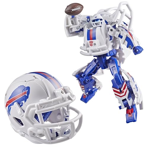 Transformers NFL Buffalo Bills Blizz-Herd 5.5-Inch Robot Action Figure Changes to Helmet Collectible Football Toys 8+