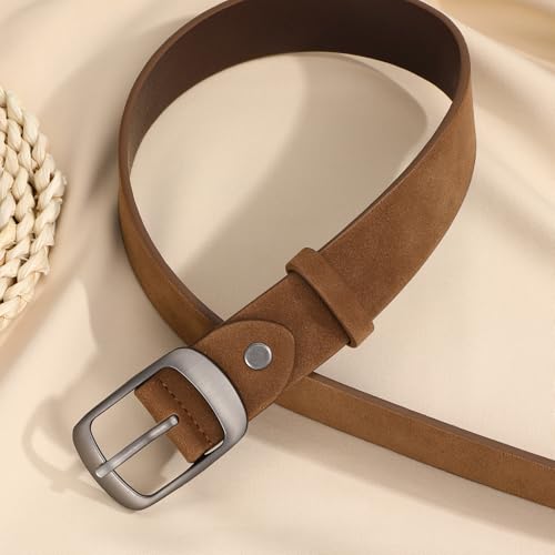 Image of WHIPPY Women Leather Belts for Jeans Pants Fashion Dress Belt for Women with Solid Pin Buckle