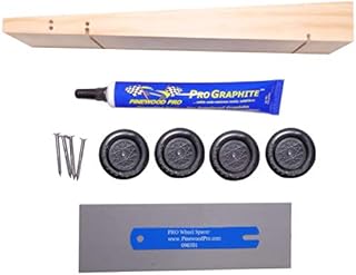 Pine Derby Drilled Car Kit with PRO Graphite and 3oz Flexible Cuttable Stick-On Tape Weight by Pinewood Pro