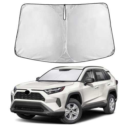 Image of Autovir Windshield Sun Shade Fit for 2019-2024 2025 2026 Toyota RAV4 Sunshade, Front Car Window Shades Sun Visor, Blocks UV Rays & Heat, Car Accessories