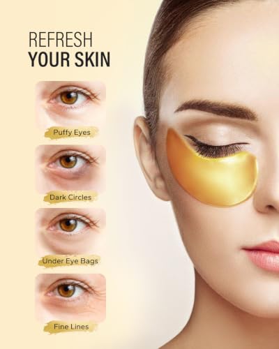 Maskiss 24k Gold Under Eye Patches (50 Pairs), eye mask, Collagen Skin Care Products, Eye Patches for Puffy Eyes, eye masks for dark circles and puffiness - Image 3