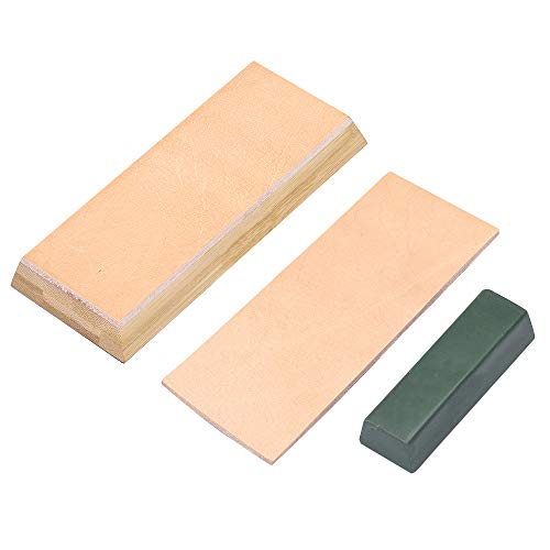 SSHERO Professional Leather Strop Kit ?Two Knife Stropping Leather?with 5 oz Polishing Compound- Honing Strop for Sharpening Knives, Straight Razor, Wood Carving Chisels