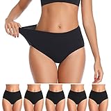 Womens Underwear, Cotton Underwear No Muffin Top Full Briefs Soft Stretch Breathable Ladies Panties...