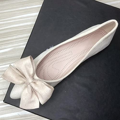 TN TANGNEST Women's Leopard Pointy Toe Bow Ballet Flats Classic Slip on Dress Ballerian Shoes Casual Walking Loafers4