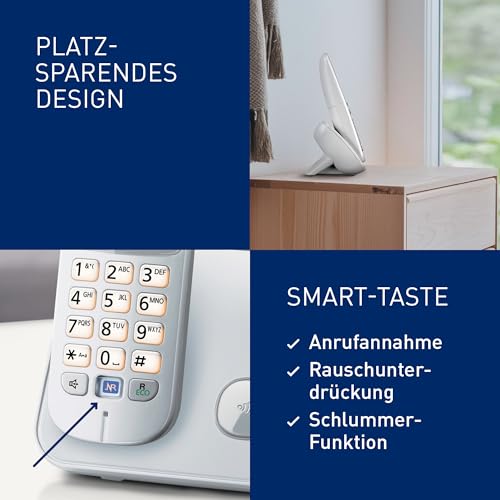 Panasonic KX-TG6811GS DECT Schnurlostelefon (strahlungsarm, Eco-Modus, Gap Telefon, ohne Anrufbeantworter, Festnetz… – Ansicht 4