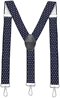 MASADA men's Braces, suspender with strong carabiner closure - smoothly adjustable 3.5 cm wide fits for up to 195 cm body height
