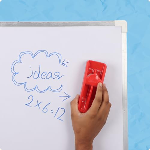 Image of Luxor Magnetic Whiteboard Duster - Ergonomically Designed, Vibrant Red, Sturdy & Lightweight with Premium Felt Cleaning Surface - Ideal for Teachers and Home Use, Guarantees Clean Erasure