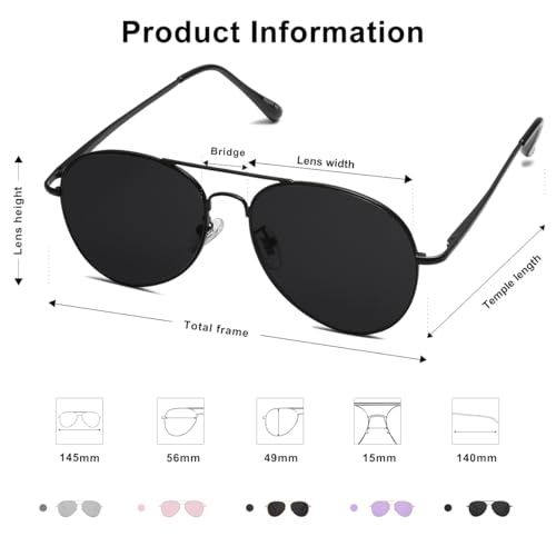 Image of SOJOS Classic Aviator Sunglasses for Women Men Metal Frame Spring Hinges SJ1030