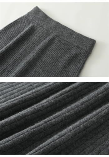 ERFMFKL Sweater Skirts for Women High Waisted Pencil Skirt Ribbed Knit Solid Slim Fit Casual Skirt3