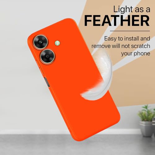 Image of Back Cover for Realme C61 4G / Narzo N61 4G | Full Camera Protection | Premium Liquid Silicon Case | Flexible Bumper Case for Realme C61 4G / Narzo N61 4G (Orange)
