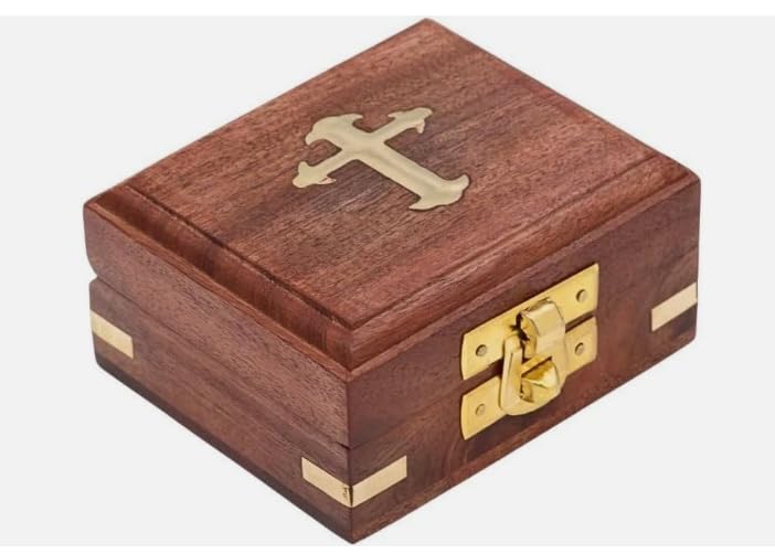 Brújula grabada de latón "God’s Way" con caja de madera – Regalo cristiano inspirador único miniatura 3