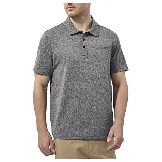 MARAMI Camisa polo masculina de golfe - Camiseta polo leve de manga curta de secagem rápida com gola FPS tops ao ar livre, Cinza escuro, XGG