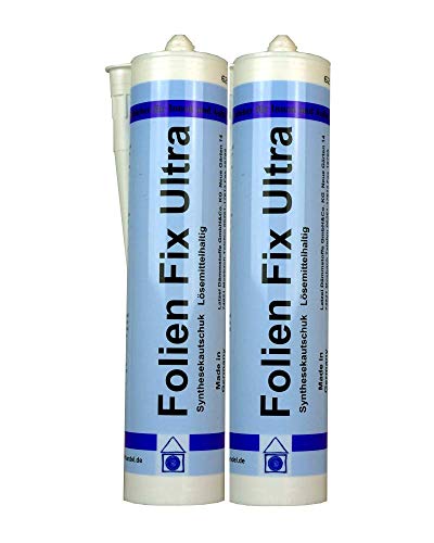 2 Stück Folienkleber Ultra- Dampfbremsenkleber, Dichtkleber, Luftdichtungskleber Folien Fixkleber Ultra Kartusche 300 ml. Starkes Haftspektrum