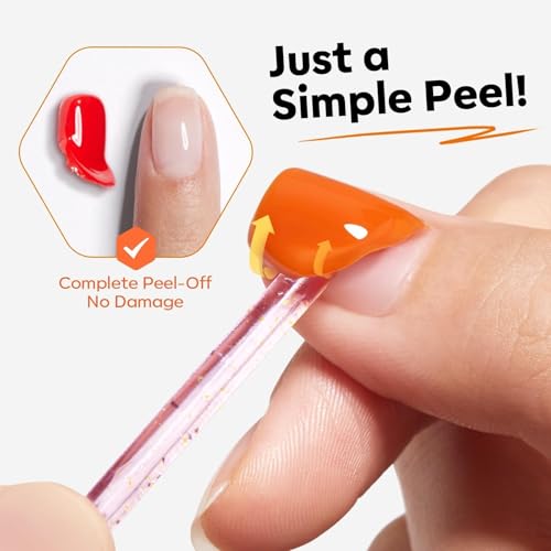 Image of modelones Peel Off Base Coat and Gel Top Coat Set, 2 Pcs No Wipe Clear Top Gel Nail Polish and Peelable Practice Base Easy Removal, Nail Art Manicure DIY Gift for Weak Thin Nails Beginner Women 10ml
