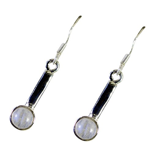 Boucles d'oreilles argent anti-allergie véritable pierre de lune fait main