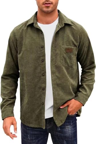 Men T-Shirt Slim Fit Trend Men All-Match Longsleeve Tops Light Casual Men Comfortable Longsleeve T-Shirt Classic Fashion Men Urban Basic T-Shirt D-Army Green XL