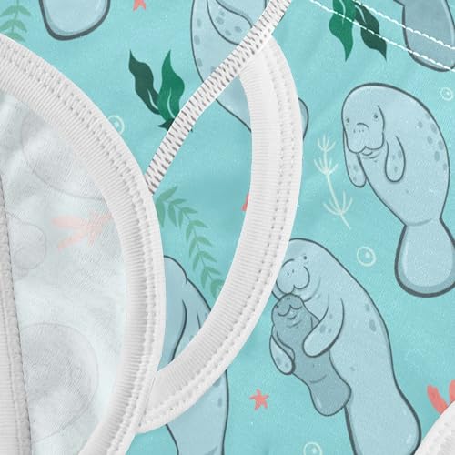 Fisyme Sea Cute Manatees Boys Underwear Briefs Soft Cotton Kids Toddler Training Underwear 4T4