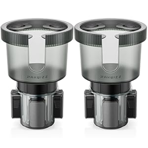 2 Pack Car Cup Holder Expander – [Reinforced&Stabilized Version] Automotive Cup Extender Adapter|4 Adjustable Bases|Large Bottles Big Drinks Mugs Cups in 2.8″-4.0″|No-tool Required|Frosted Clear Black