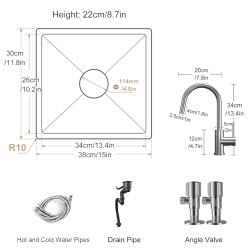 Fregadero de cocina y balcón de acero inoxidable con grifo integrado para hogar 8