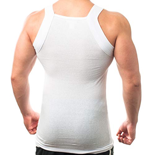 Different Touch 2 Pack Men's Tank Tops Square Cut Muscle Rib A-Shirts3