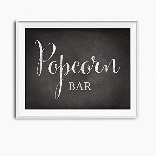 Andaz Press Wedding Party Signs, Vintage Chalkboard Print, 8.5x11 inch, Popcorn Bar Reception Dessert Table Sign, 1 Pack, Food Popcorn