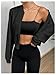 SweatyRocks Women's Lightweight Jackets Casual Basic Zip Up Cropped Bomber Jacket Black Medium