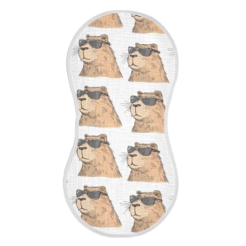 vvfelixl Muslin Burp Cloths Water Rat Wear Sunglasses Baby Washcloths for Baby Girl Boys 2 Pack
