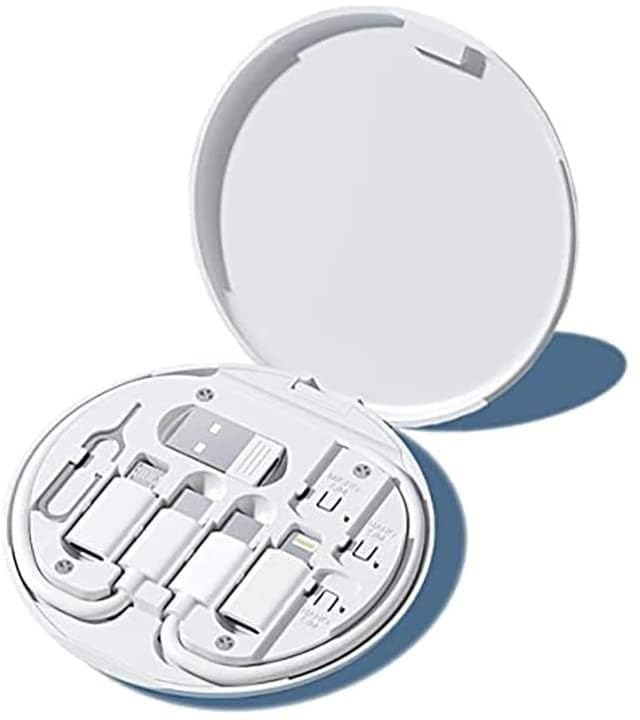 Storn Mini Multi-Functional Fast Charging Data Cable Set – 6 in 1 Travel Cable Kit with Type-C, Micro USB, USB Adapters, SIM Card Pin, Storage Box...