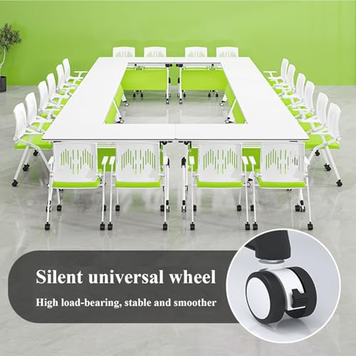 Tavolo da conferenza Pieghevole Mobile 55"x20"x30" con Piano Ribaltabile, salvaspazio, con Ruote per riunioni e Formazione - Design modulare Portatile Nero