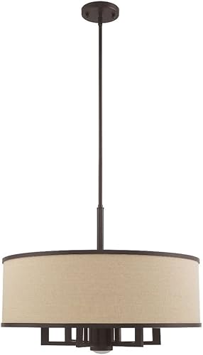 Miniatura 3 de Livex Lighting 62614-48 Park Ridge - Lámpara de araña de 6 luces, pintada a mano con hoja de oro antigua