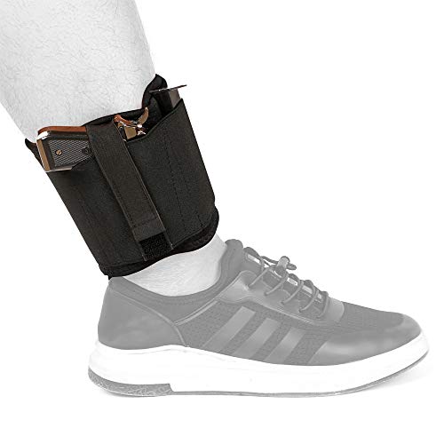 Depring Ventilated Neoprene Ankle Holster with 2 Magazine Pouches for Concealed Carry Hidden Pistol Carrier for Right Left Handed Use Fits Subcompact Compact Handguns | (3rd Generation)