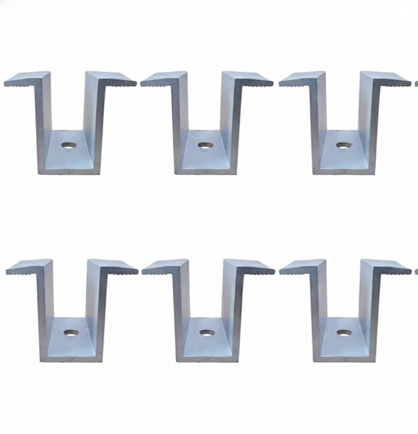 Solar Panel Aluminium Mid Clamp Pack of 6 | Regular Size 26mm x 35mm x 50mm | PV Module Mounting Clamp | Corrosion-Resistant Anodized Aluminium | For Rooftop Solar Structure-image-39