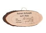 eliga Rindenscheibe KeineinSchweiß auf’s Holz 34 x 19 cm