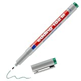 edding 152 M stylo non-permanent - vert - 1 stylo - plume ronde 1 mm - stylo pour écrire sur le verre, le plastique, les films et les surfaces lisses - séchage rapide, peut être corrigé à l'eau
