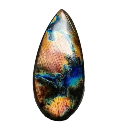 Labradorite cabochon poire 50x20x5mm pour bricolage de bague et pendentif