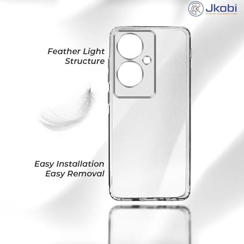 Image of Jkobi Back Cover for Oppo Reno11 F 5G | Oppo Reno 11F 5G (Silicone Clear Shockproof Case with Camera Protection | Soft and Flexible | Transparent)