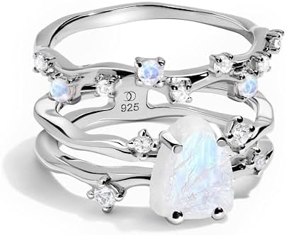 ミュージシャン perfume closet Moon Ring Mix silver #15 Moon Magic - Authentic Moonstone Flow Ring & Stardust Band/Real