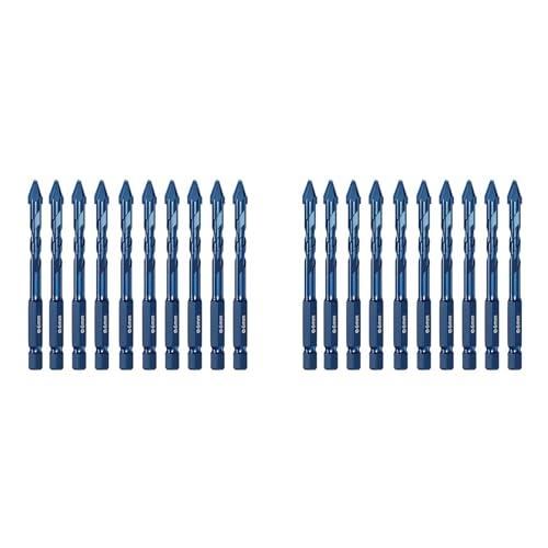 Cwmiibili 20Pcs High Hardness Eccentric Drill Precision Drilling 6mm Glass Tile Ceramic Punching Rock Slab Triangle Drill Bit