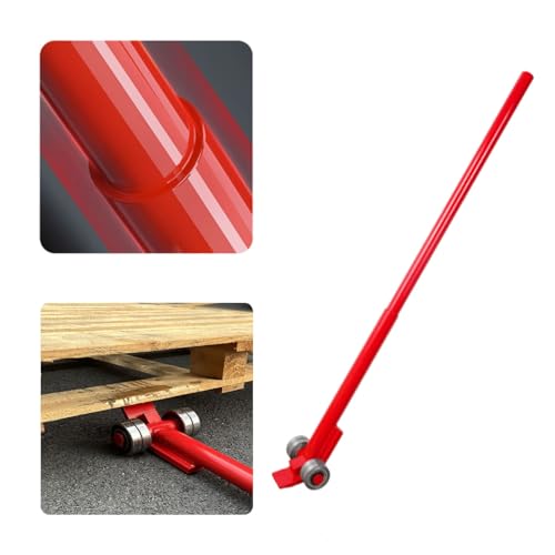 Kunovo Steel Thickened Pry Lever Bar, Heavy Duty Wheeled Prylever Bar Lifting Crowbar for Equipment Handling, Great Hand Tool with 4 Industrial Bearings(10T/22000lb), 58741