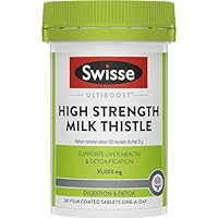Swisse Ultiboost High Strength Milk Thistle - Supports Liver Health & Detoxification - 60 Tablets
