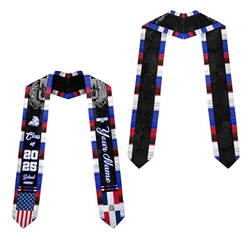 MonkeyVan Personalized Dominican Stoles for Graduation 2025, Custom Graduation Dominican Stole, Dominican Flag Graduation Sash Dominican6