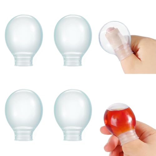 Image of HANNEA 4Pcs Finger Soaking Cups, Waterproof Finger Protector for Recovery and Treatment, Reusable Silicone Finger Cover for Soaking, Wound Care, and Nail Treatment, Szie S