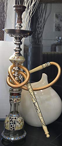 Khalil Mamoon KM Hookah 33" Hookah Authentic Sadaf (Silver)