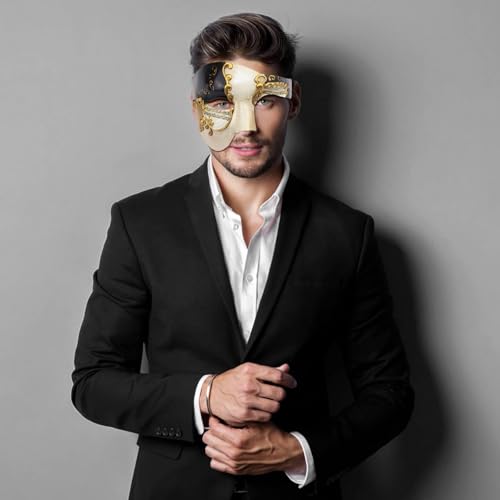 Image of Coddsmz Couples Masquerade Mardi Gras Christmas Venetian Cosplay Costume Halloween Party Mask Set