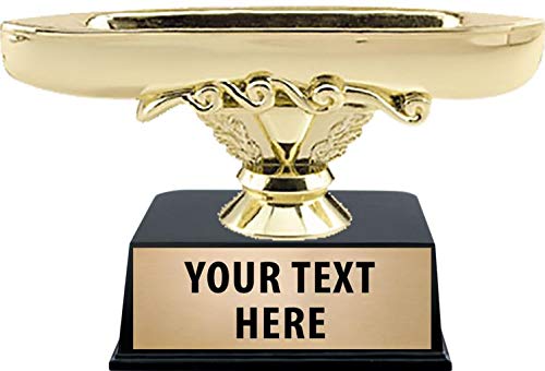 Crown Awards Canoe Trophy, 3.25" Gold Canoe Custom Trophy with Engraving On Contemporary Base