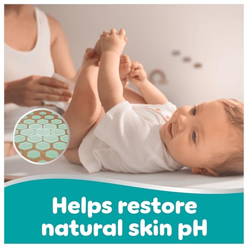 Pampers 99% Water Baby-Feuchttücher, 12 Packungen mit je 60 Feuchttüchern = 720 Baby-Feuchttücher, leichte Lotion mit 99% Wasser