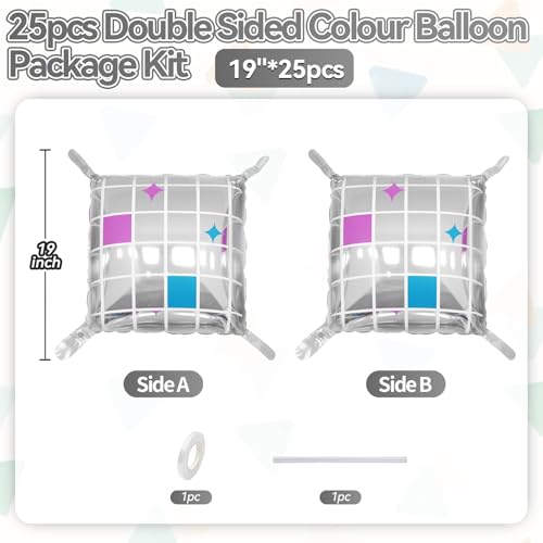 Image of Disco Double Sided Square Foil Balloons Wall,19 Inches Pink Metallic Foil Balloons Tunnel Arch Kit for Girls Bachelorette,Wedding,Anniversary,Birthday Party Background Decoration